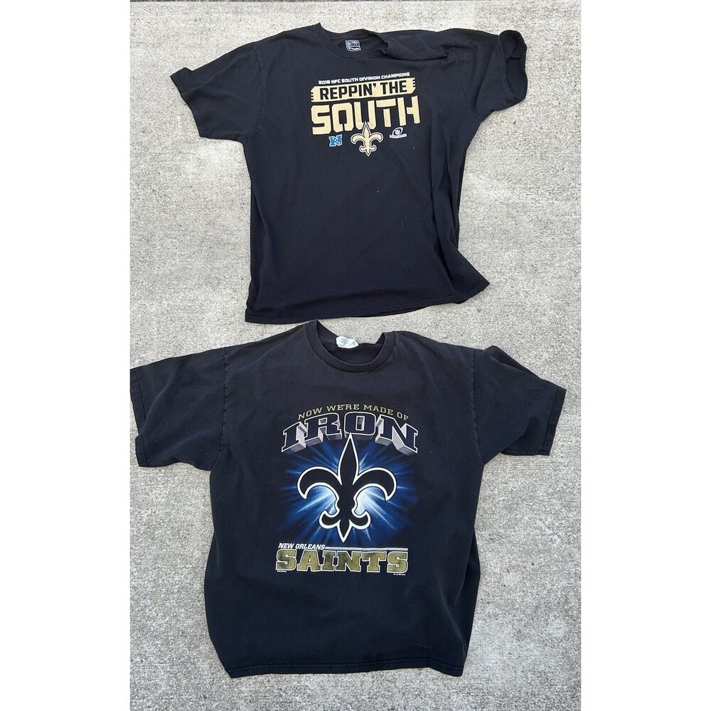 Lot 2 New Orleans Saints T-Shirts 2XL NFL Fanatics Vintage Lee Sport